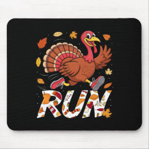 Funny Run Running 5k Race Turkey Trot Thanksgiving Mouse Pad