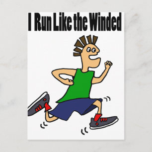 Funny Runner Dude Cartoon Postcard