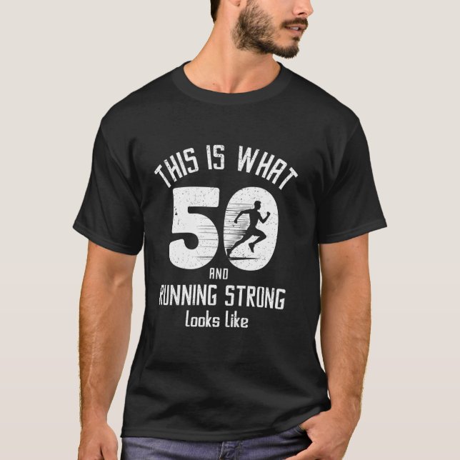 Funny Running 50th Birthday 50 Years Old I Love Ru T-Shirt (Front)