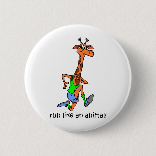 Funny running 6 cm round badge (Front)