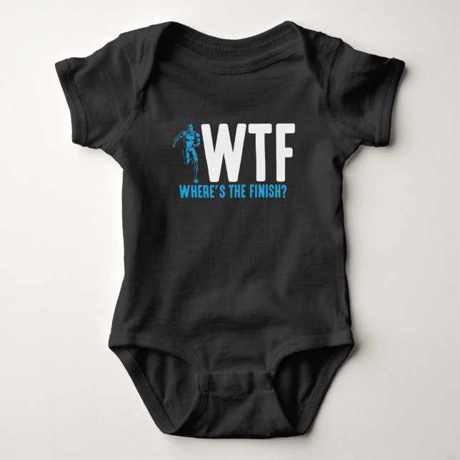 Funny Running and Marathon Quote triathlon sports Baby Bodysuit (Front)