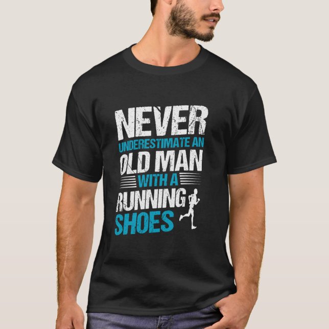 Funny Running Art For Men Marathon Runner T-Shirt (Front)