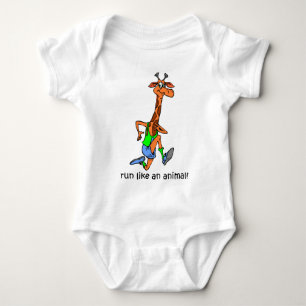 Funny running baby bodysuit