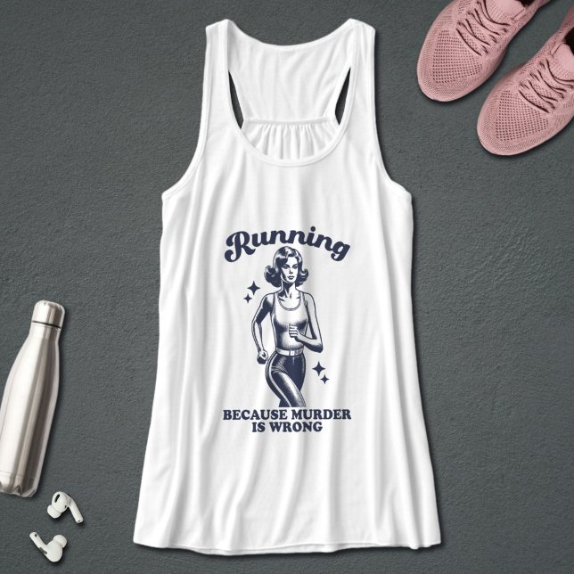 Funny Running Because Murder Is Wrong Retro Singlet (Creator Uploaded)