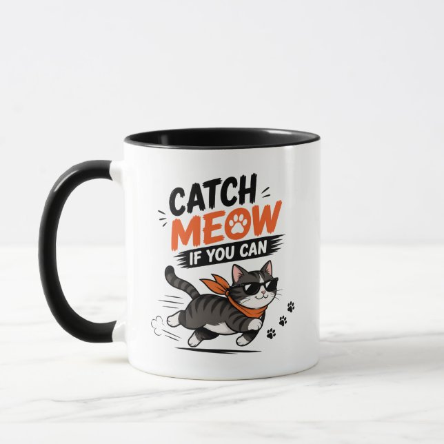 Funny Running Cat Mug (Left)