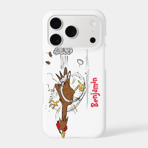 Funny running cool chicken cartoon illustration