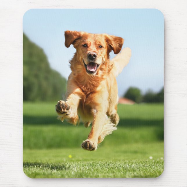 Funny Running Dog Mouse Pad (Front)
