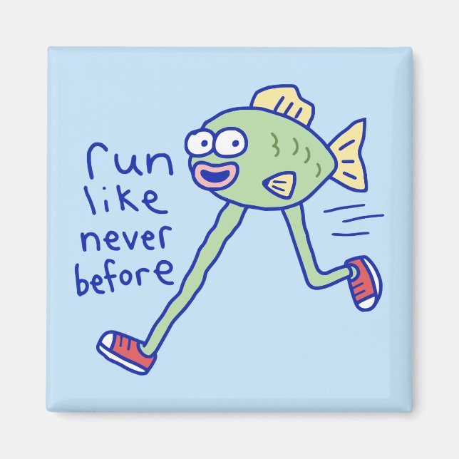 Funny Running Fish With Legs Magnet (Front)