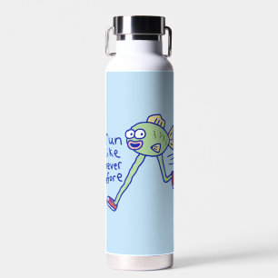 Funny Running Fish With Legs Water Bottle