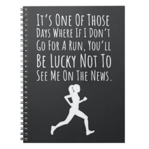 Funny Running Gift For Runners Female For Her  Notebook