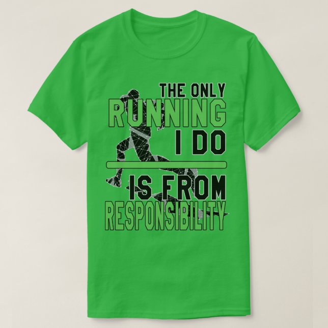 Funny running, Green  T-Shirt (Design Front)