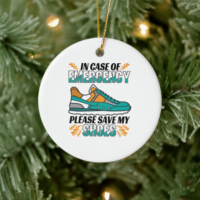 Funny Running Quote - Save My Shoes Ceramic Tree Decoration (Tree)