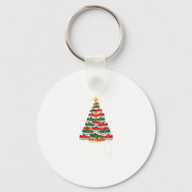 Funny Running Scute Ss Cute Sss Christmas Tree Lig Key Ring (Front)