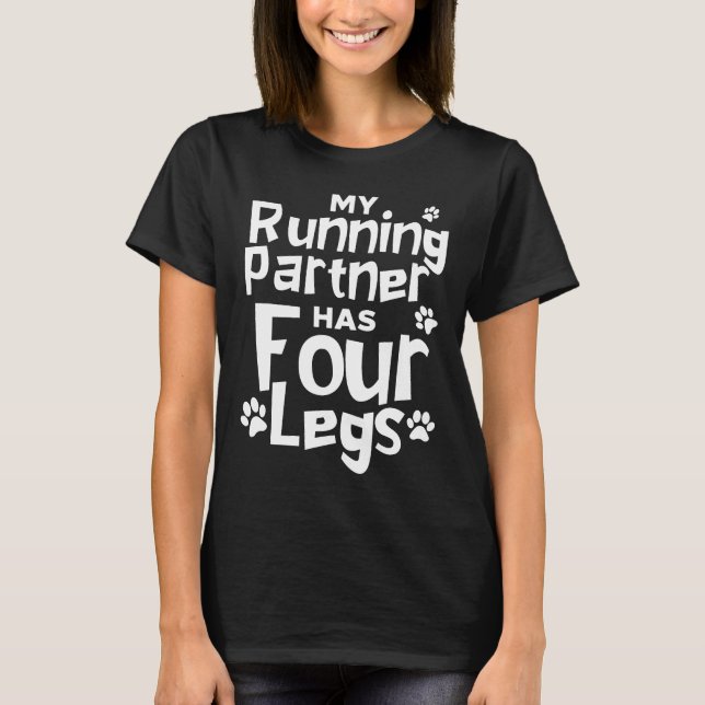 Funny Running Shirt Dog Marathon Runners Gift Four (Front)