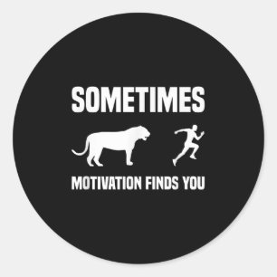 Funny Running Shirt Sport Runner Tiger Motivation  Classic Round Sticker