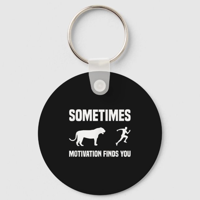 Funny Running Shirt Sport Runner Tiger Motivation  Key Ring (Front)