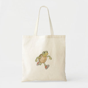 Funny Running Turtle Cartoon Tote Bag