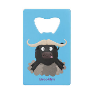 Funny running water buffalo cartoon