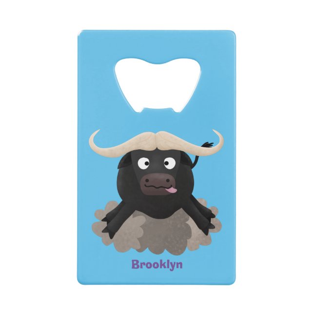 Funny running water buffalo cartoon (Front)