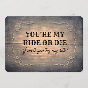 Funny Rustic Bridesmaid / Maid of Honour Proposal Invitation