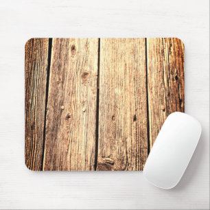 Funny Rustic Weathered Barn Wood Texture Mouse Pad