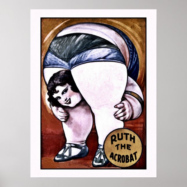 Funny Ruth the Acrobat vintage circus Poster (Front)