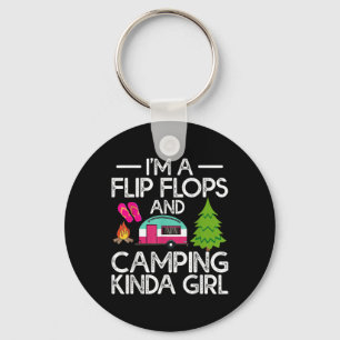 Funny Rv Camper Im A Flip Flops And Camping Kinda Key Ring