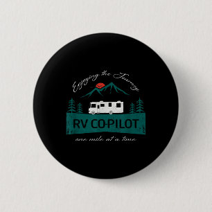 Funny Rv Co-pilot Motorhome Camping 6 Cm Round Badge