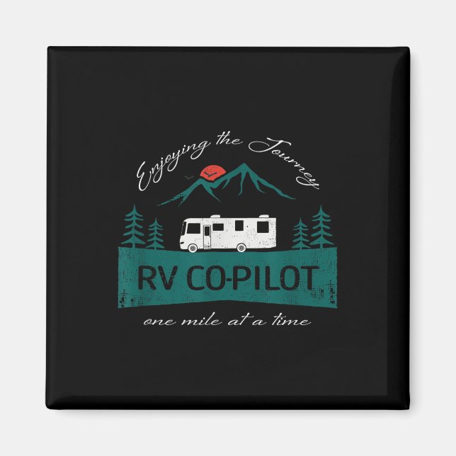 Funny Rv Co-pilot Motorhome Camping  Magnet (Front)