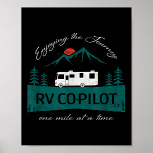 Funny Rv Co-pilot Motorhome Camping  Poster