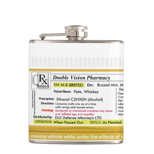 Funny RX Hip Flask (Front)