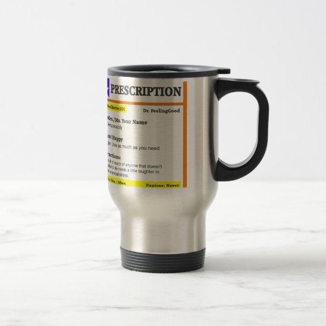 Funny rx prescription travel mug (Right)
