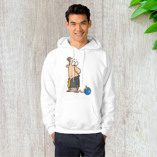 Funny Sad Bowler Character with Bowling Ball Hoodie
