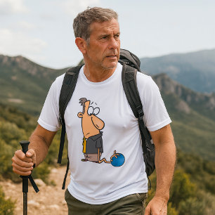 Funny Sad Bowler Character with Bowling Ball T-Shirt