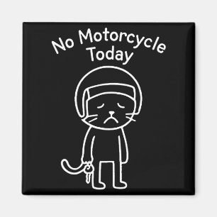 Funny sad cat meme motorcycle ride riding lover magnet
