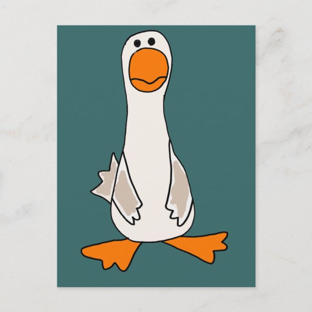 Funny Sad Goose Cartoon Postcard (Front)