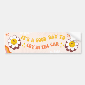 Funny Sad Meme Crying Retro Bumper Sticker 