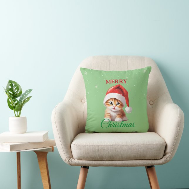 Funny Safari animals Cat Santa Christmas Costume Cushion (Chair)