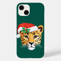 Funny Safari animals Cheetah leopard Santa Xmas
