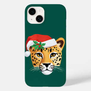 Funny Safari animals Cheetah leopard Santa Xmas Case-Mate iPhone 14 Case