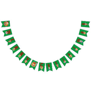 Funny Safari animals hippo Santa Christmas Costume Bunting