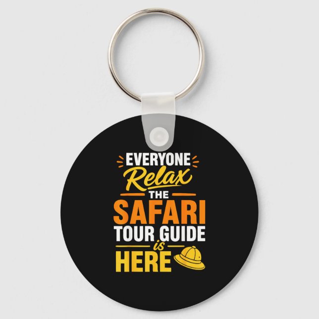 Funny safari tour guide  key ring (Front)