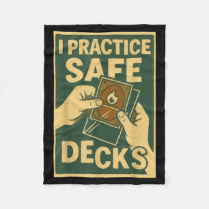 Funny Safe Decks Trading Card Game Pun Humor  Fleece Blanket