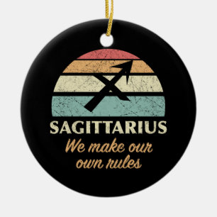 Funny Sagittarius Zodiac Rules Ceramic Tree Decoration
