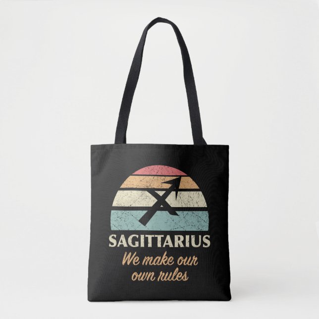 Funny Sagittarius Zodiac Rules Tote Bag (Front)