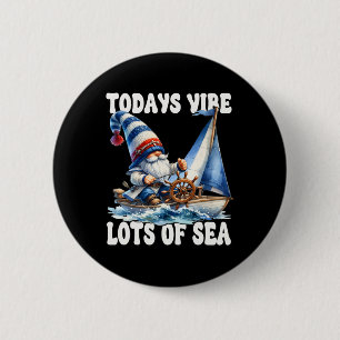Funny Sailing Gnome Boat Captain For Sailor And Se 6 Cm Round Badge