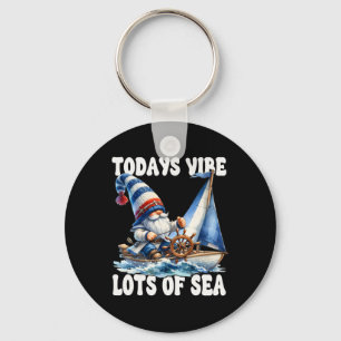 Funny Sailing Gnome Boat Captain For Sailor And Se Key Ring
