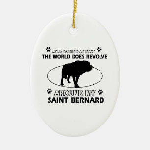 funny SAINT BERNARD designs Ceramic Tree Decoration