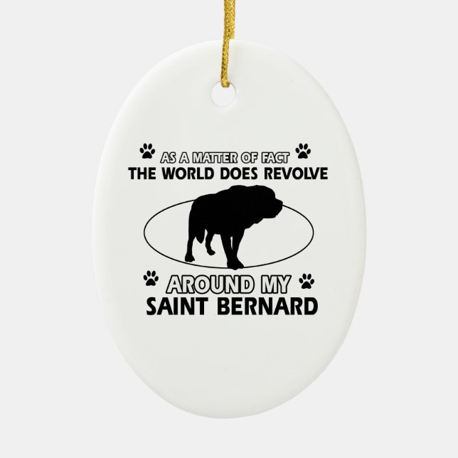 funny SAINT BERNARD designs Ceramic Tree Decoration (Front)