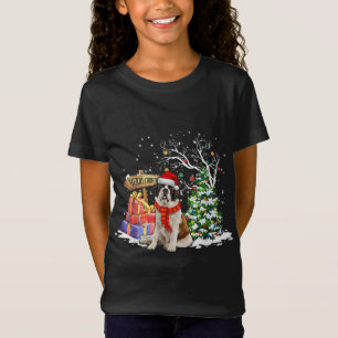 Funny Saint Bernard Santa Christmas Dog Lover Cute T-Shirt